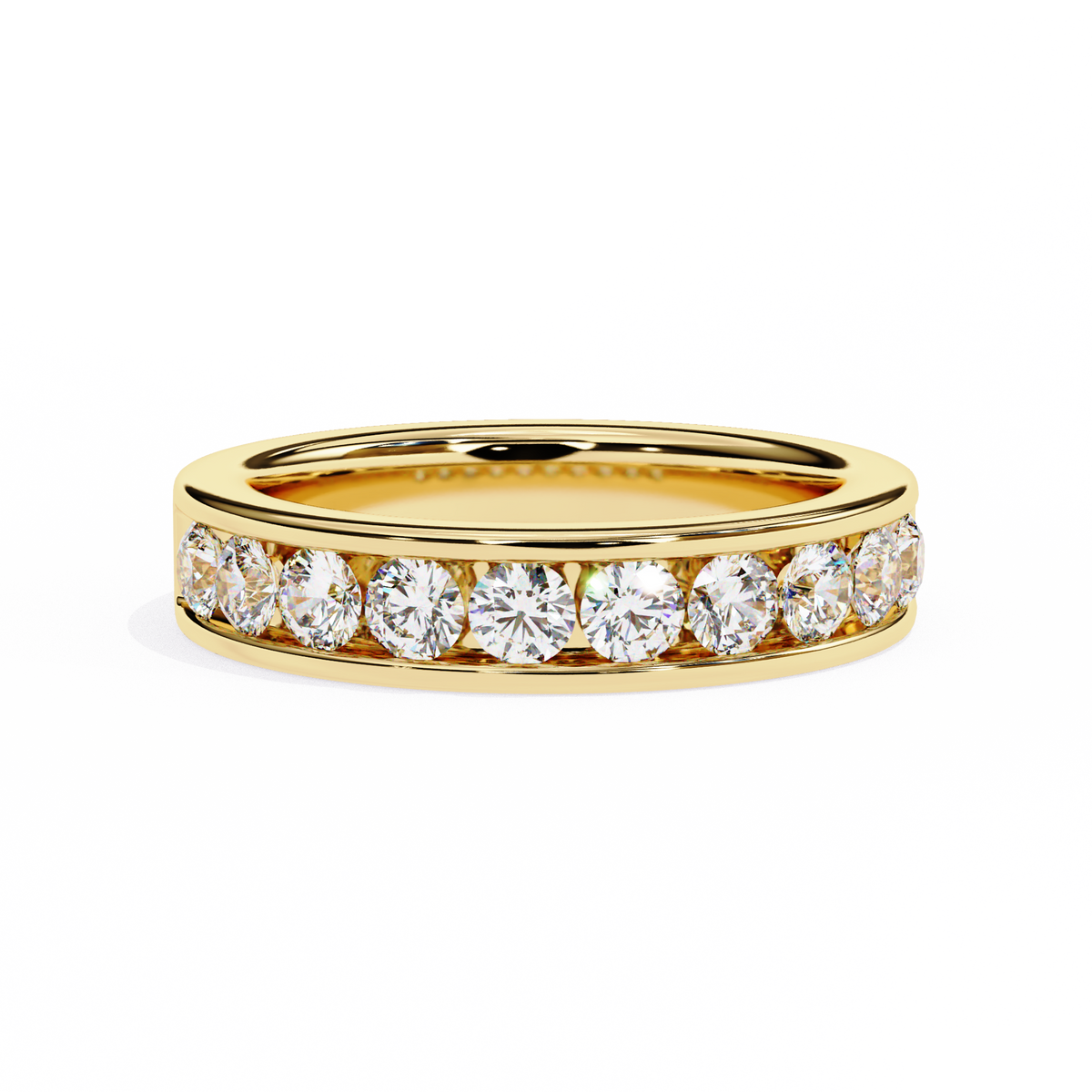18KT Vermeil Gold Plated Channel Set half Eternity Ring – Glamestone